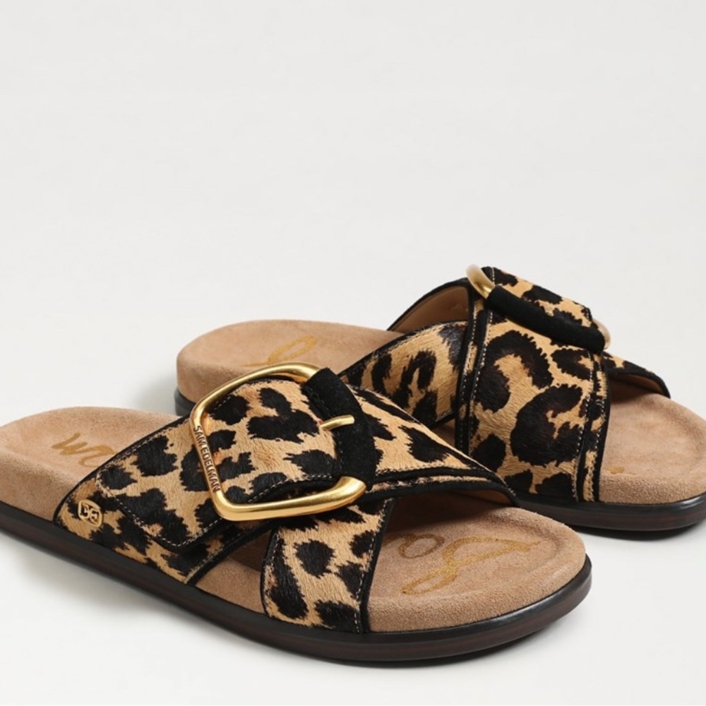 Sam Edelman Leopard Print Sandals with Gold Accent on Free People